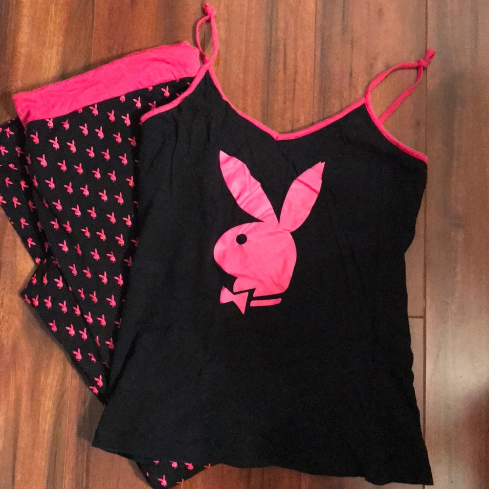 Pajama pants and top.